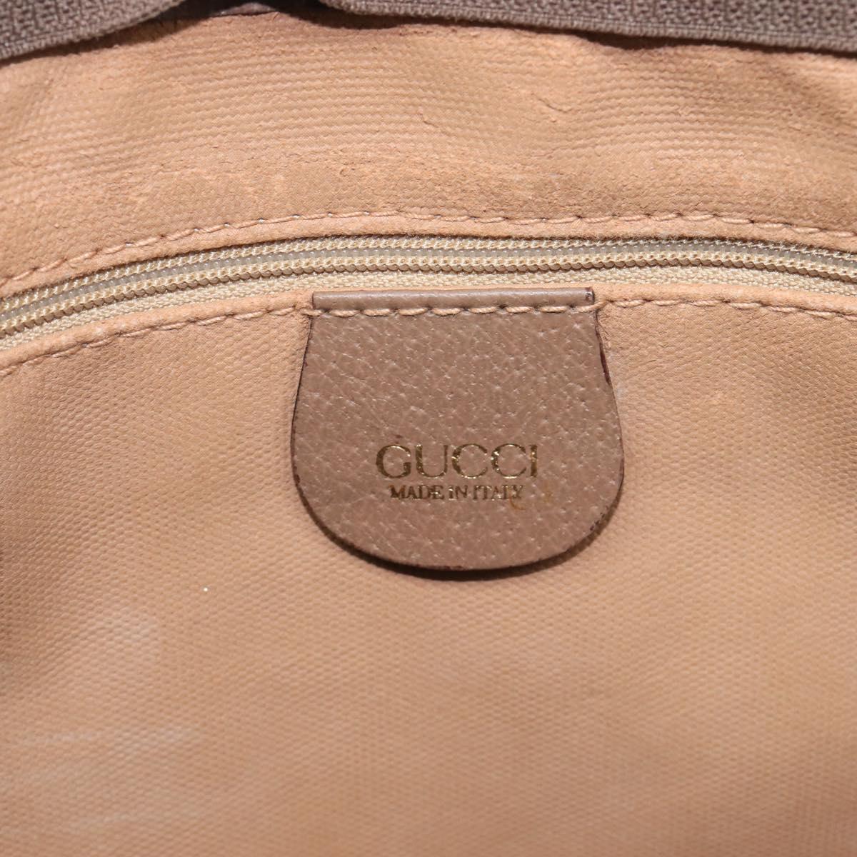 GUCCI GG Supreme Boston Bag PVC Beige Gold 012 1095 6080 Auth 205011