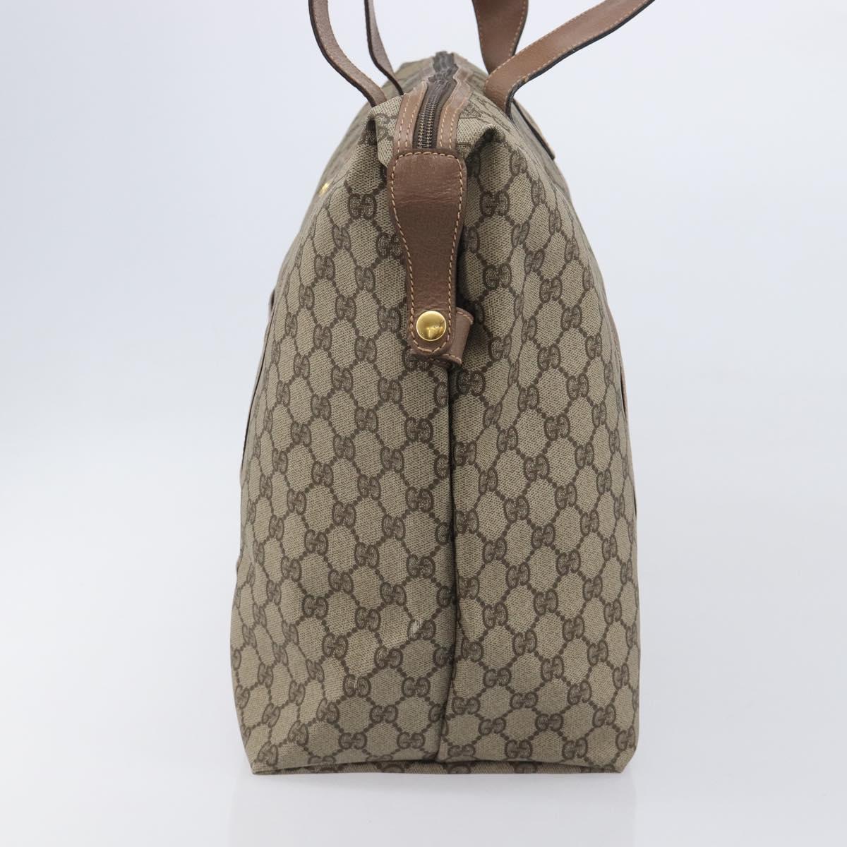 GUCCI GG Supreme Boston Bag PVC Beige Gold 012 1095 6080 Auth 205011