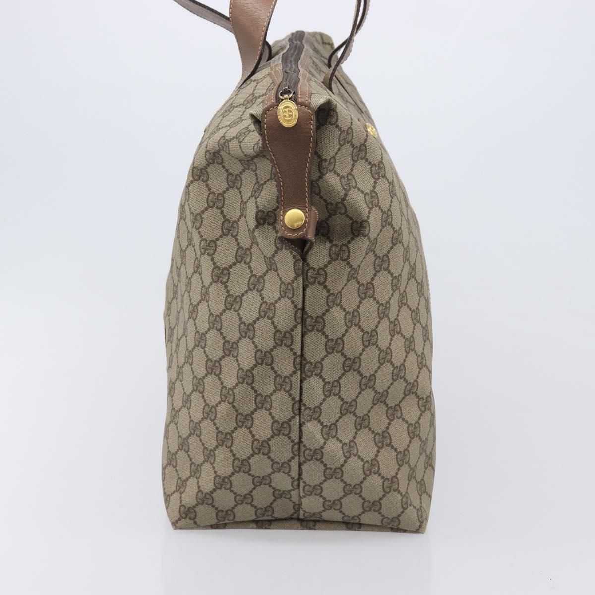 GUCCI GG Supreme Boston Bag PVC Beige Gold 012 1095 6080 Auth 205011