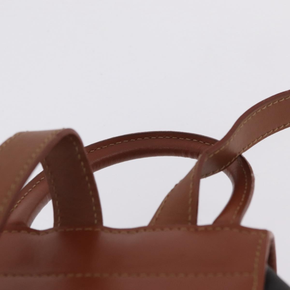 FENDI Pecan Canvas Backpack PVC Black Brown Auth 205016