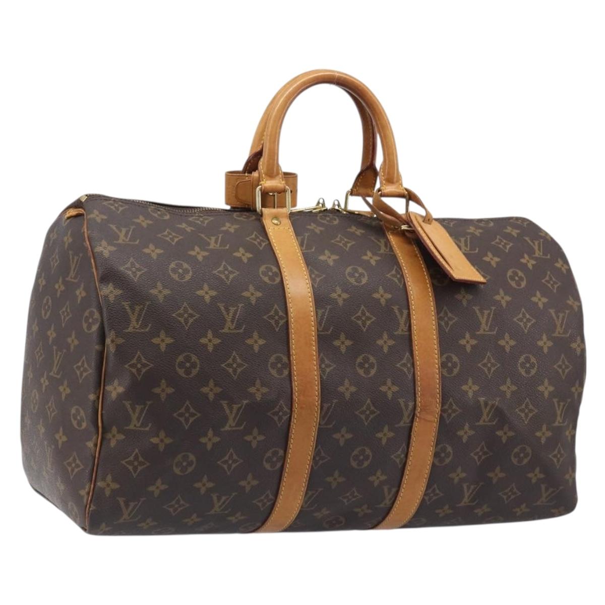 LOUIS VUITTON Monogram Keepall 45 Boston Bag M41428 LV Auth 205021
