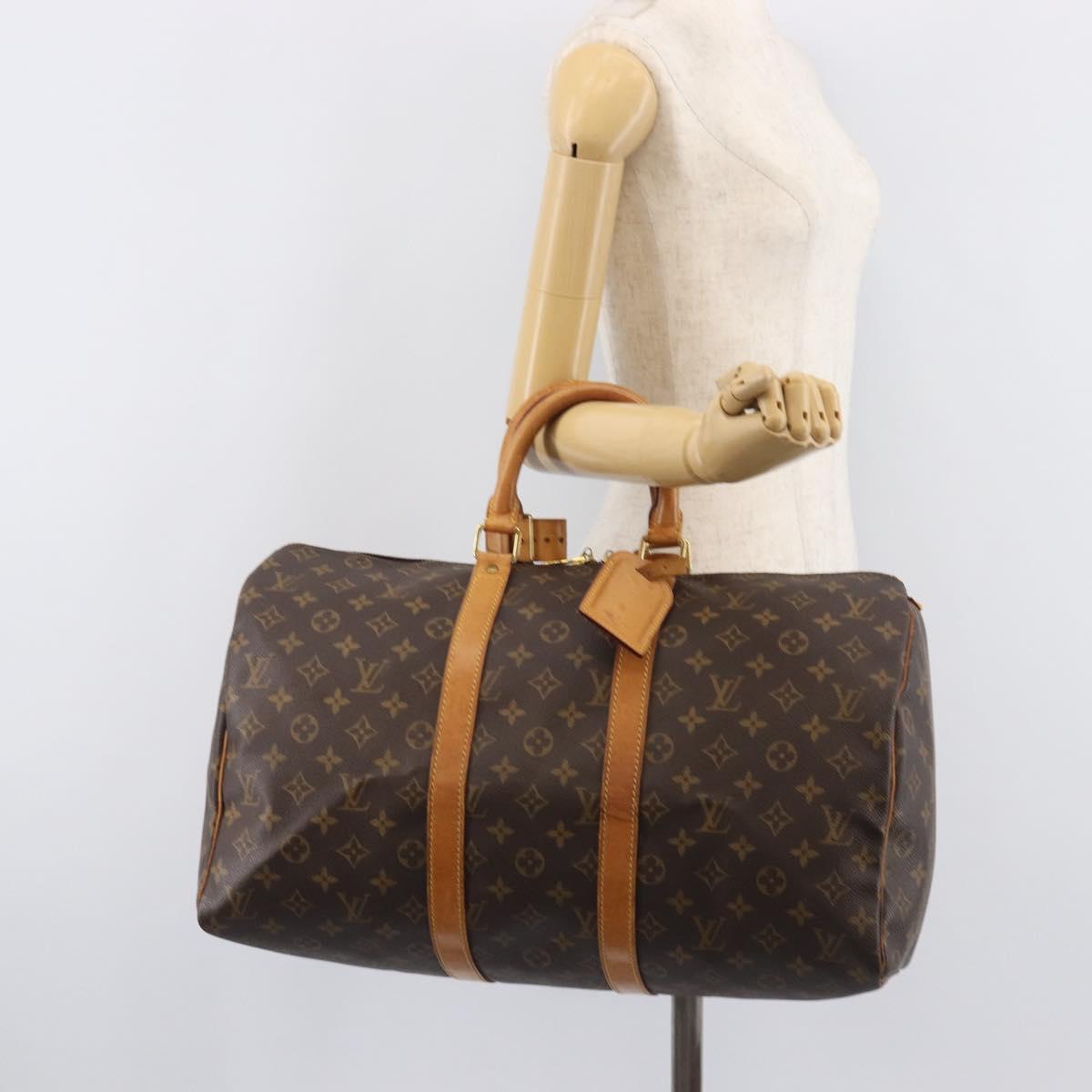 LOUIS VUITTON Monogram Keepall 45 Boston Bag M41428 LV Auth 205021
