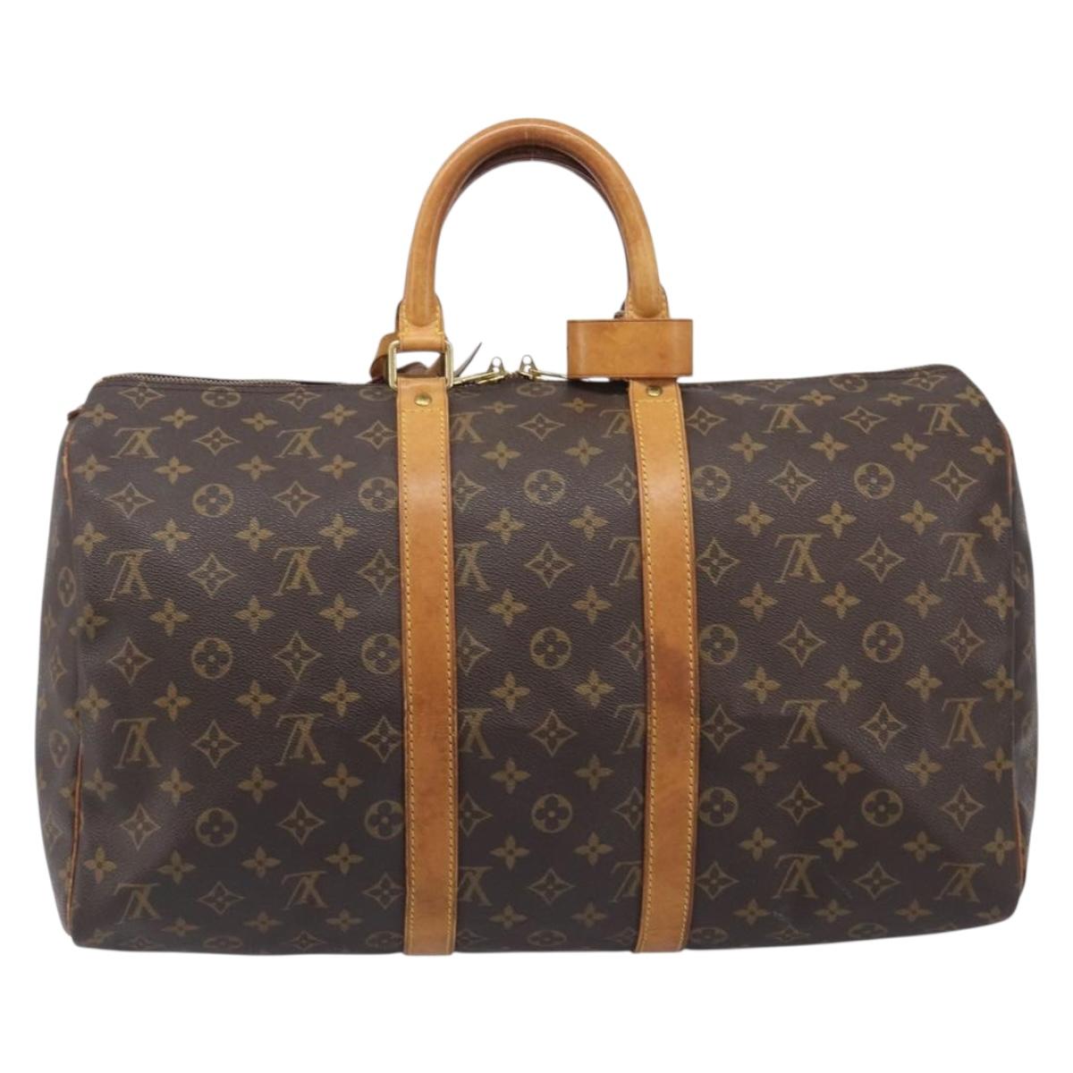 LOUIS VUITTON Monogram Keepall 45 Boston Bag M41428 LV Auth 205021