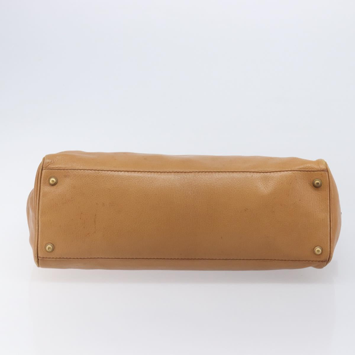 GUCCI Interlocking Hand Bag Leather Brown Gold 121551 Auth 205024