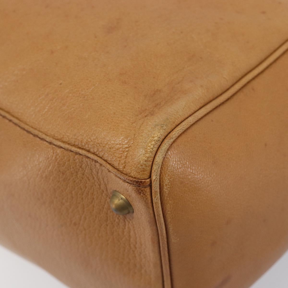 GUCCI Interlocking Hand Bag Leather Brown Gold 121551 Auth 205024
