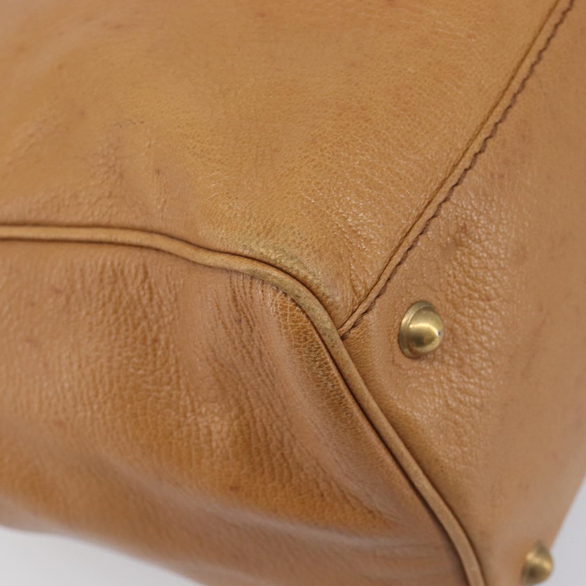 GUCCI Interlocking Hand Bag Leather Brown Gold 121551 Auth 205024
