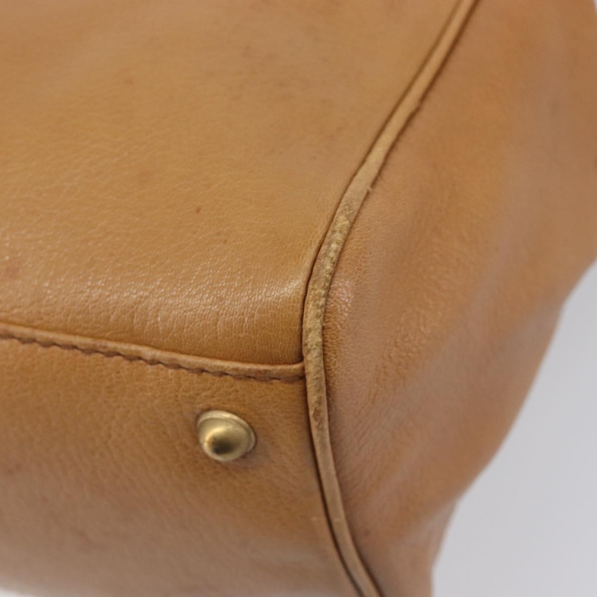 GUCCI Interlocking Hand Bag Leather Brown Gold 121551 Auth 205024
