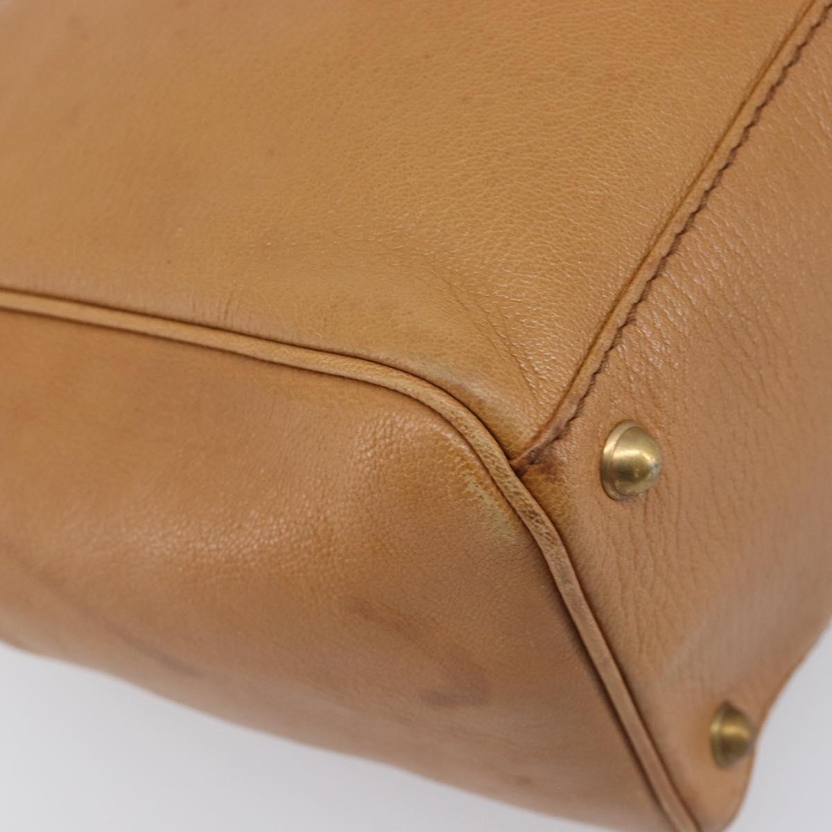 GUCCI Interlocking Hand Bag Leather Brown Gold 121551 Auth 205024