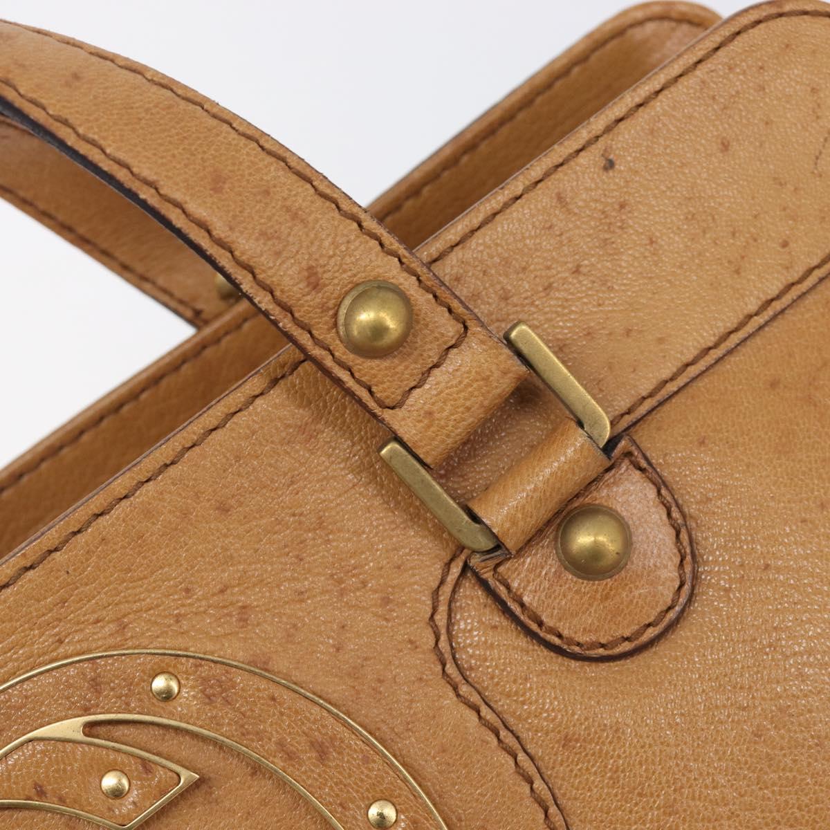 GUCCI Interlocking Hand Bag Leather Brown Gold 121551 Auth 205024