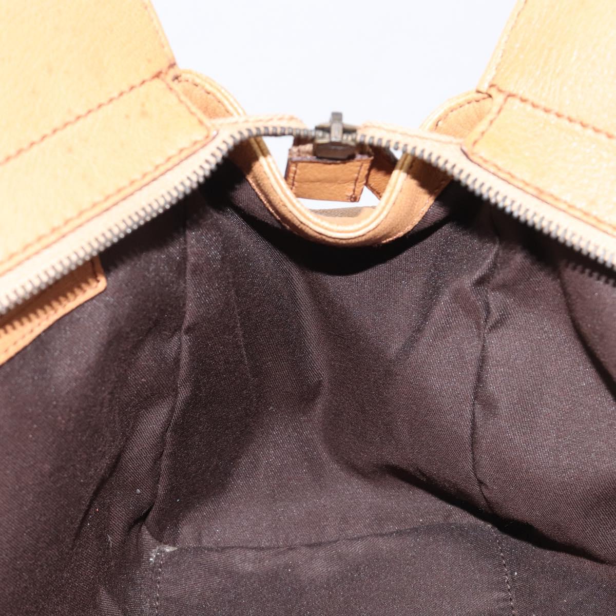 GUCCI Interlocking Hand Bag Leather Brown Gold 121551 Auth 205024