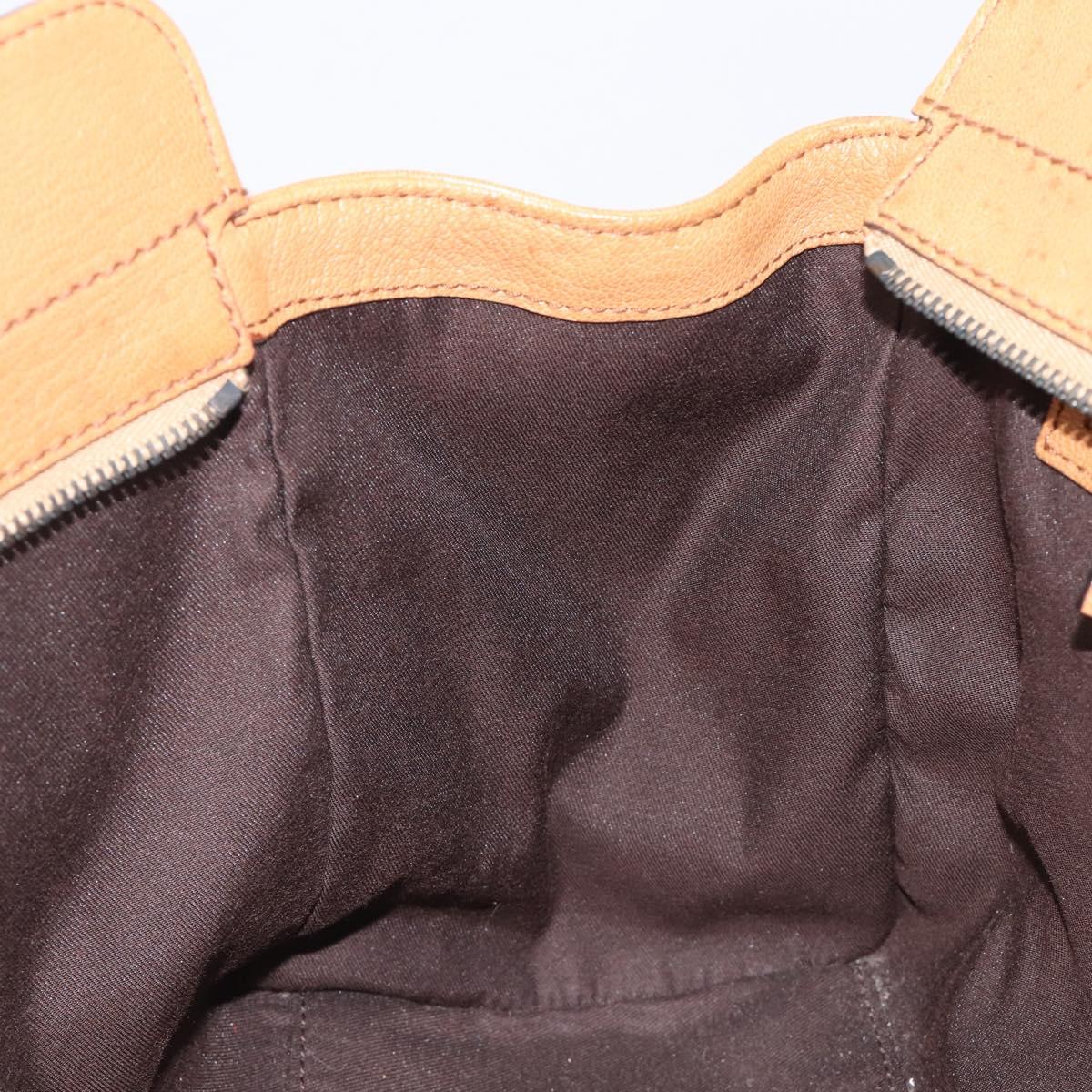 GUCCI Interlocking Hand Bag Leather Brown Gold 121551 Auth 205024