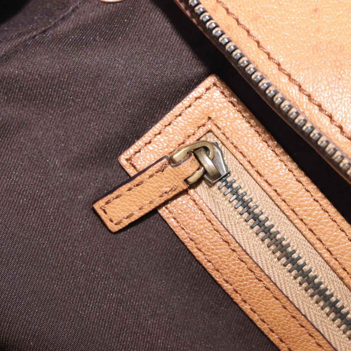 GUCCI Interlocking Hand Bag Leather Brown Gold 121551 Auth 205024