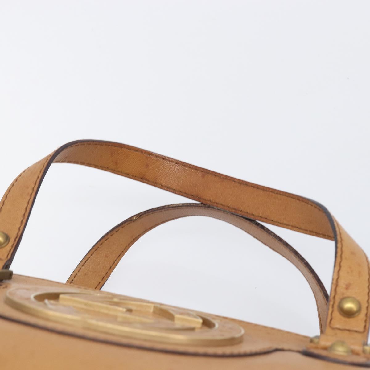 GUCCI Interlocking Hand Bag Leather Brown Gold 121551 Auth 205024