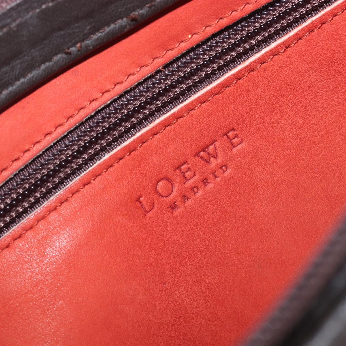 LOEWE Shoulder Bag Suede Leather Orange Gold Auth 205030A