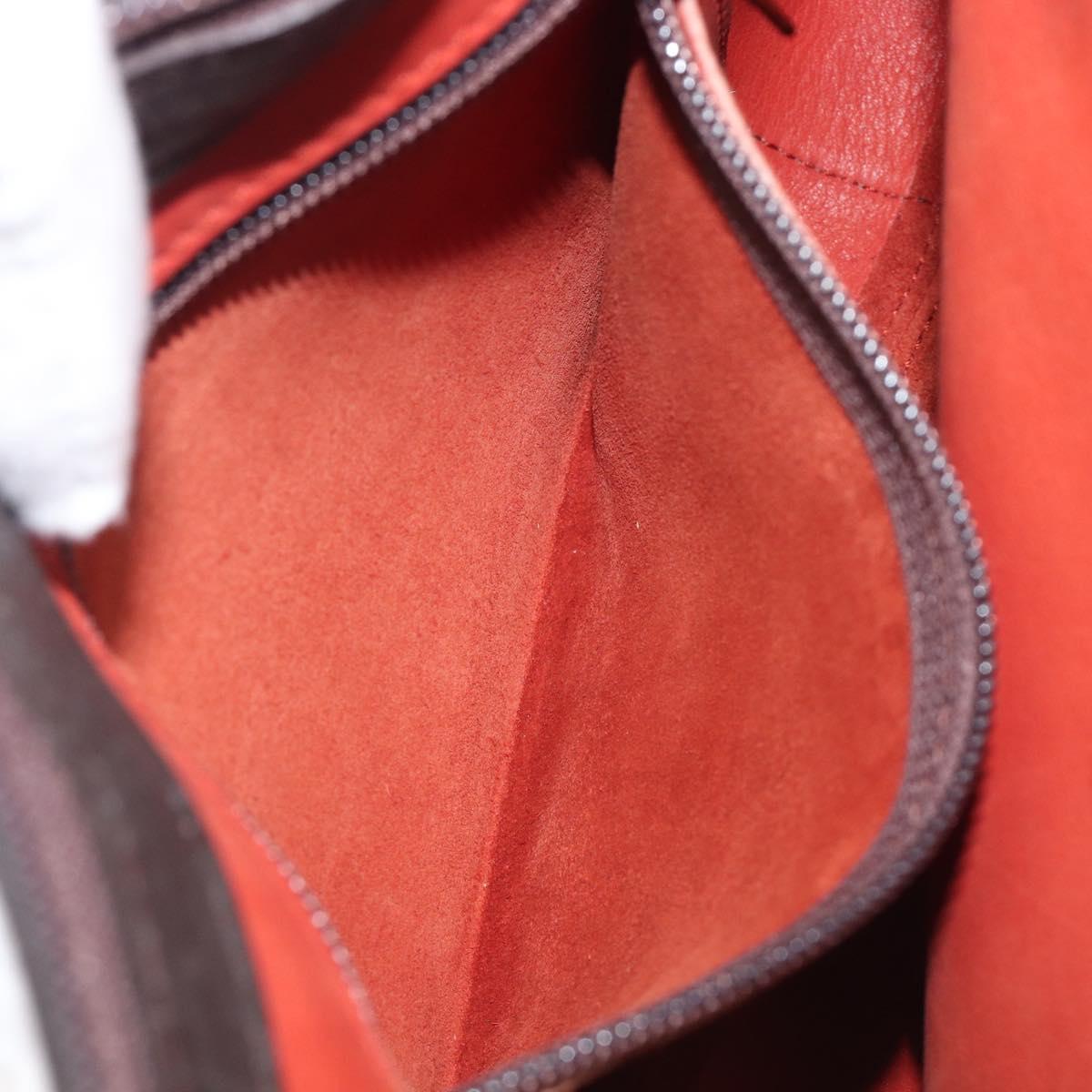LOEWE Shoulder Bag Suede Leather Orange Gold Auth 205030A