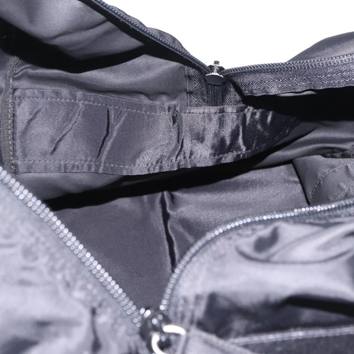 PRADA Boston Bag Nylon 2way Black Silver Auth 205032