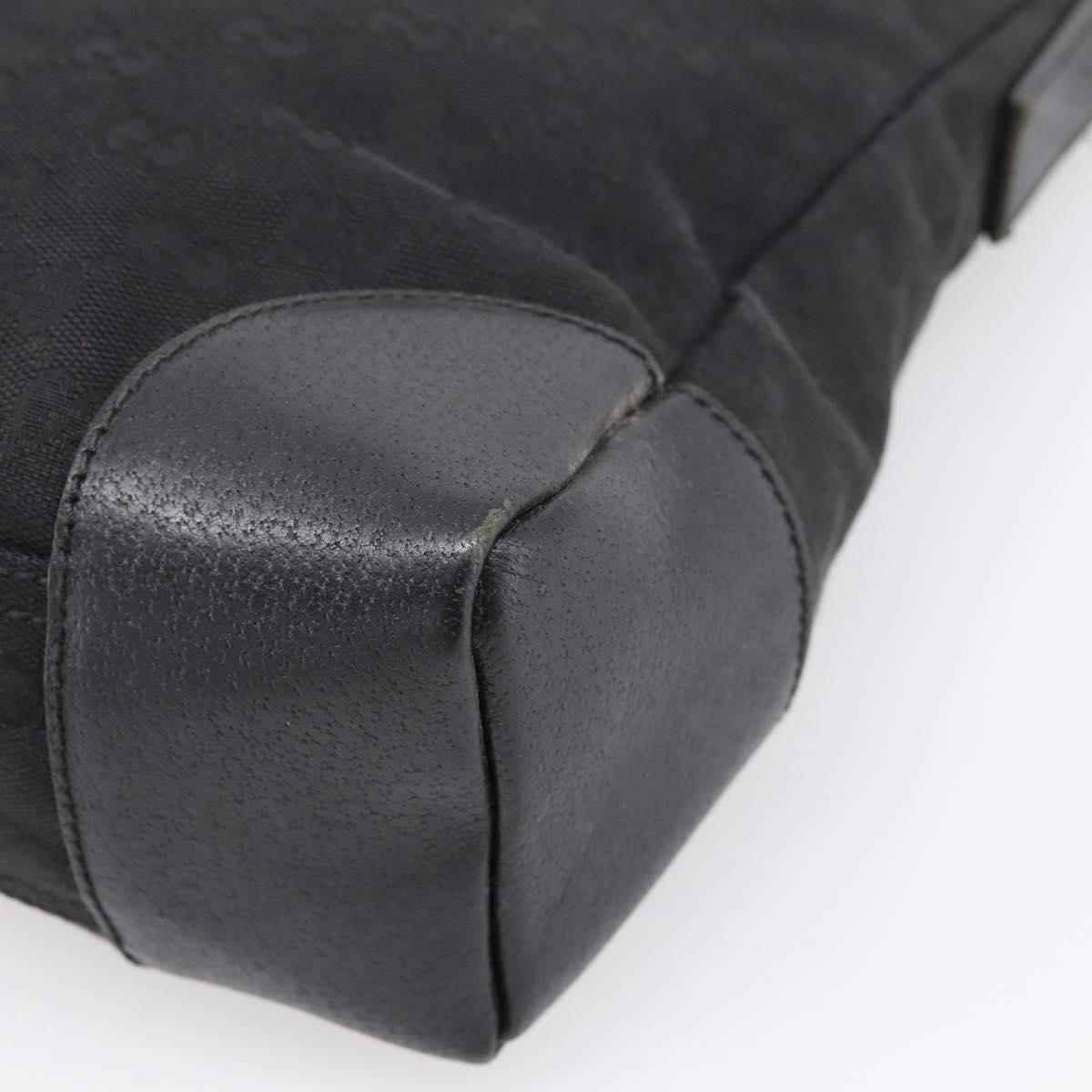 GUCCI GG Canvas Shoulder Bag Black Silver 110054 Auth 205037