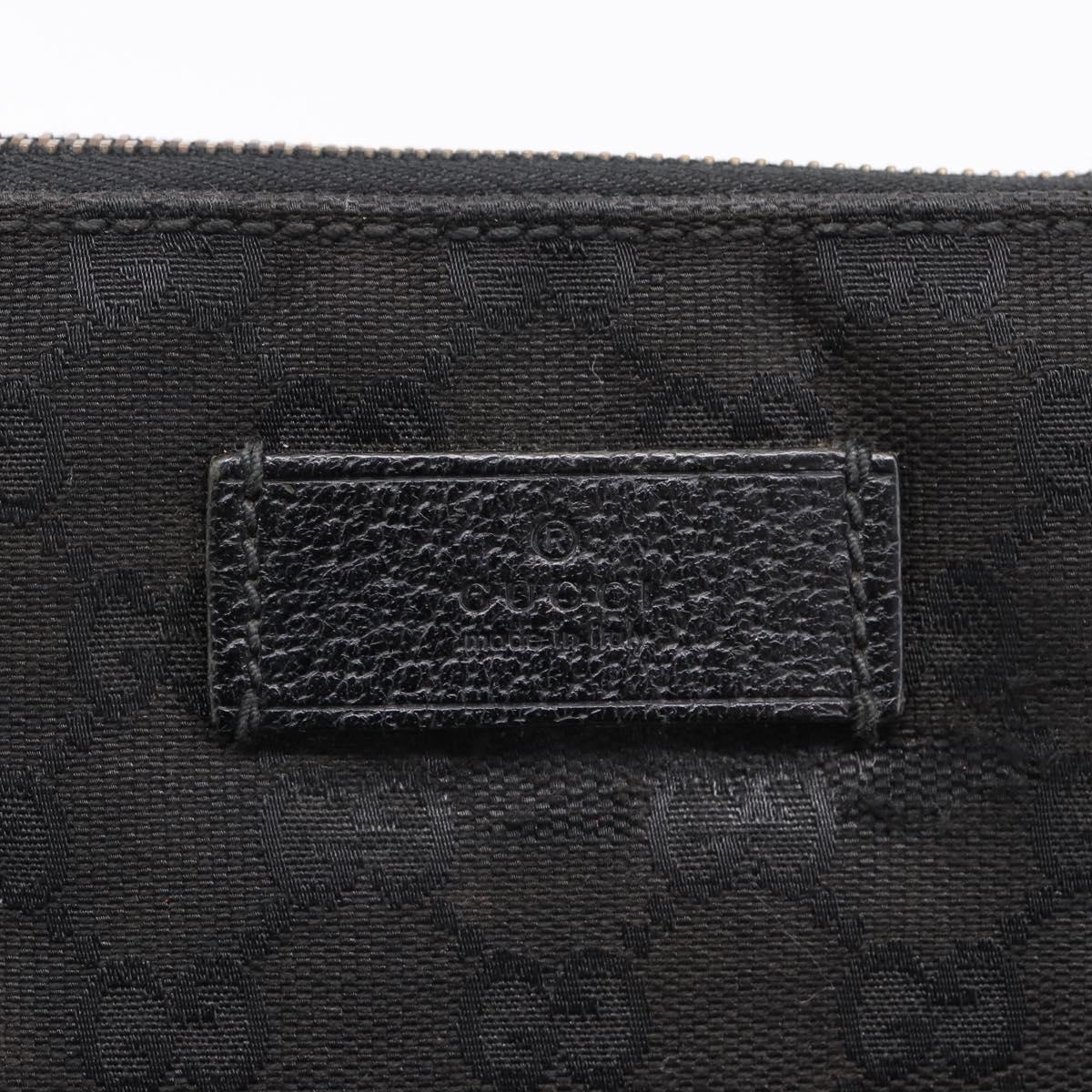 GUCCI GG Canvas Shoulder Bag Black Silver 110054 Auth 205037