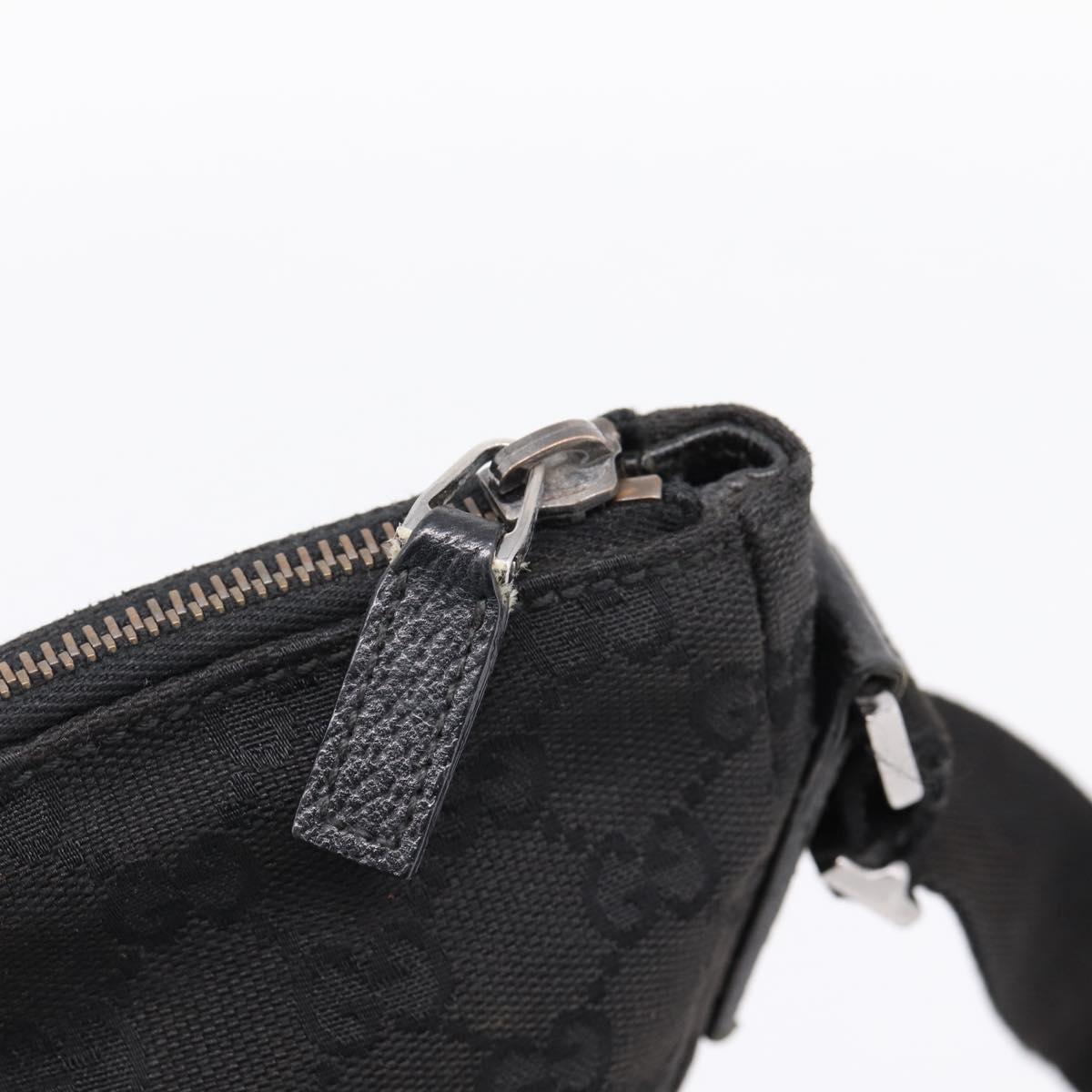 GUCCI GG Canvas Shoulder Bag Black Silver 110054 Auth 205037