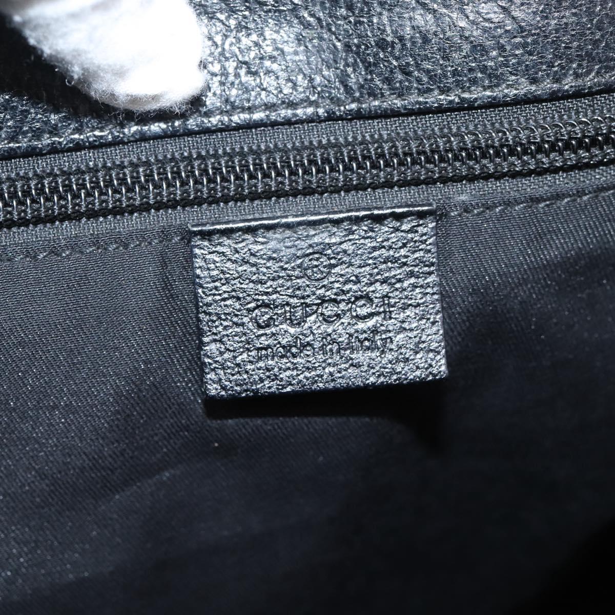 GUCCI GG Canvas Shoulder Bag Black Silver 110054 Auth 205037