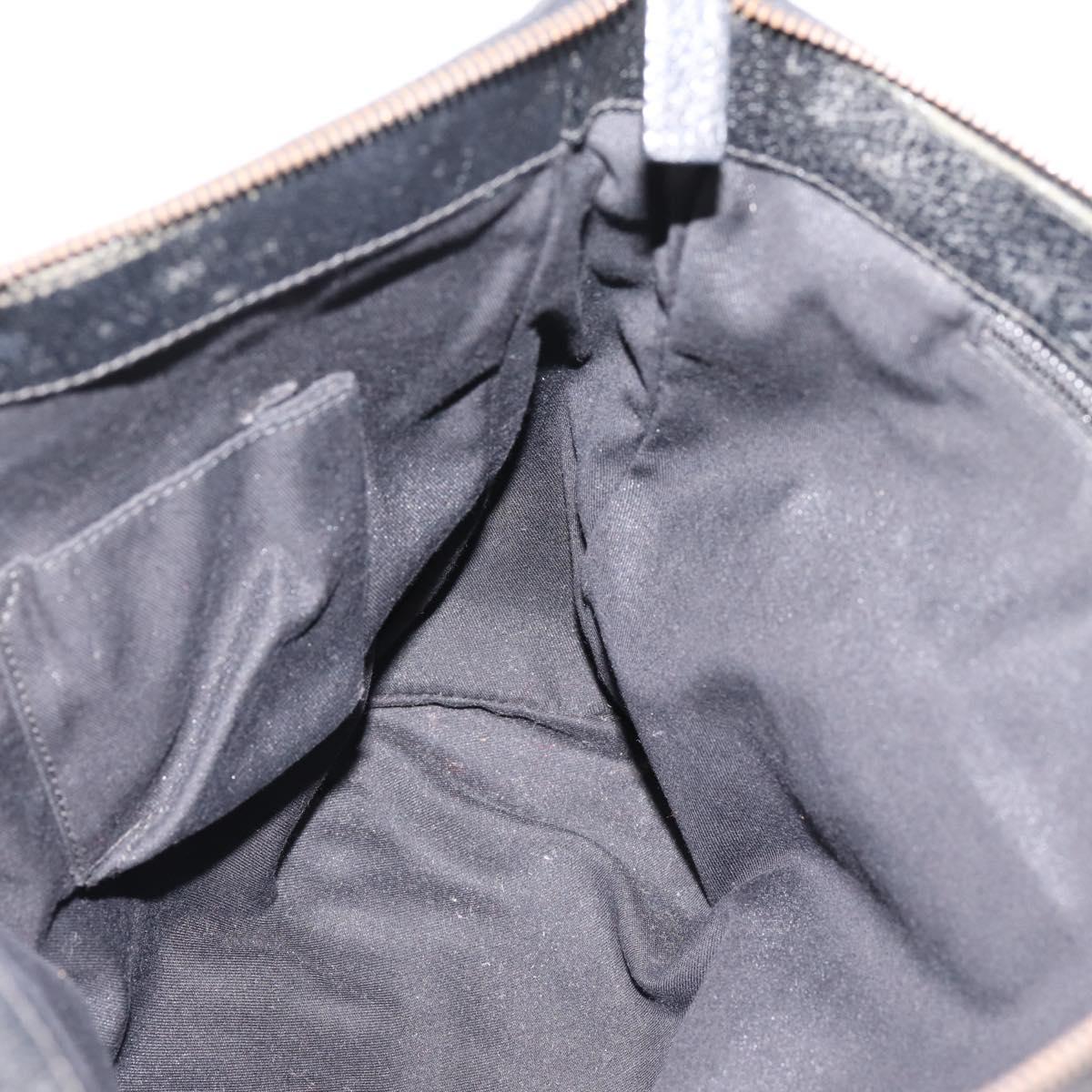 GUCCI GG Canvas Shoulder Bag Black Silver 110054 Auth 205037