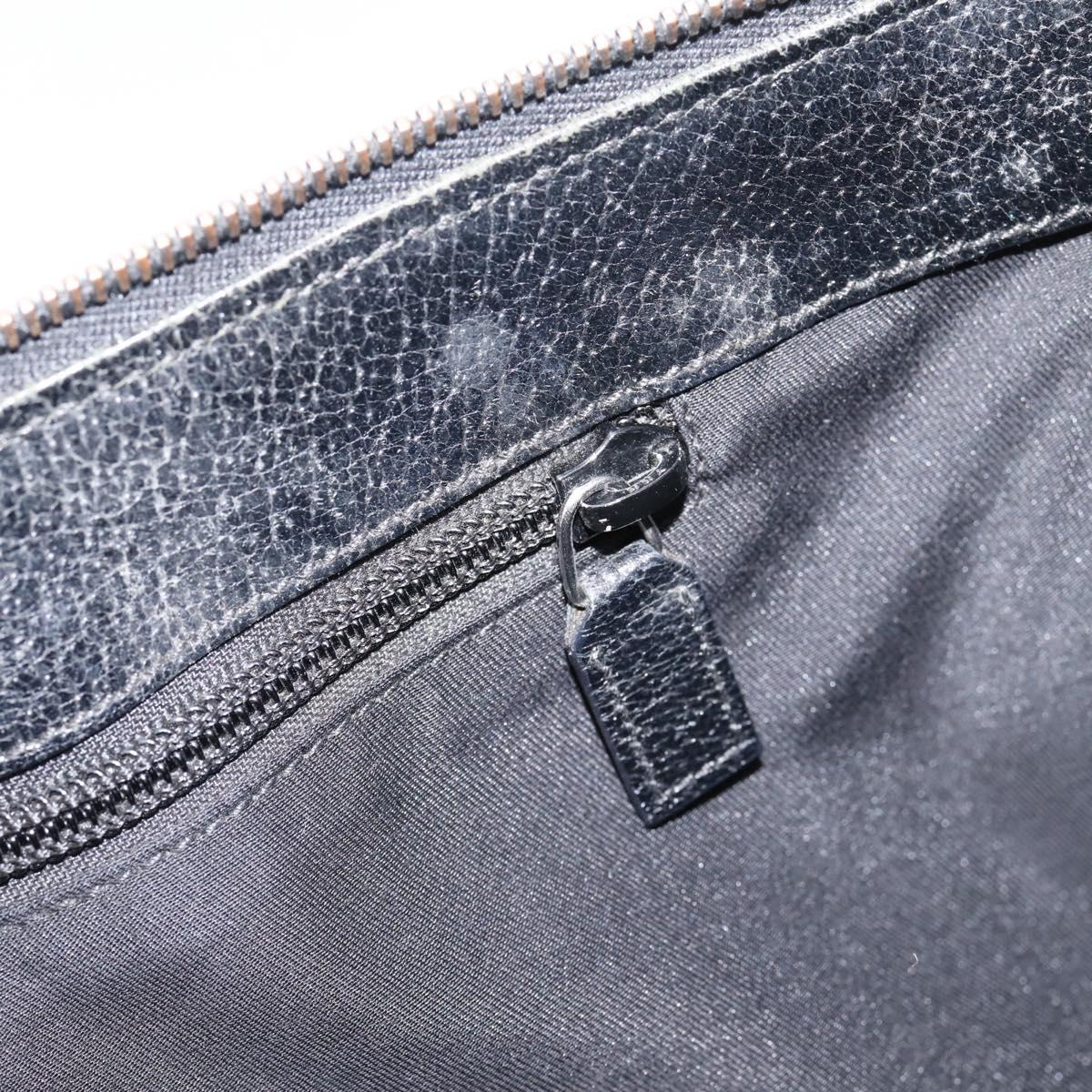 GUCCI GG Canvas Shoulder Bag Black Silver 110054 Auth 205037