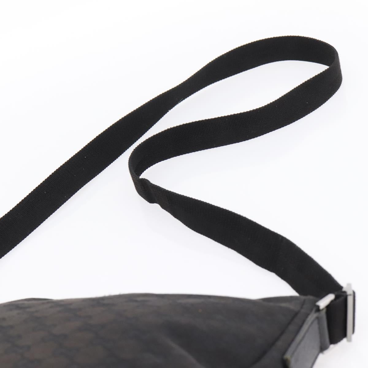 GUCCI GG Canvas Shoulder Bag Black Silver 110054 Auth 205037