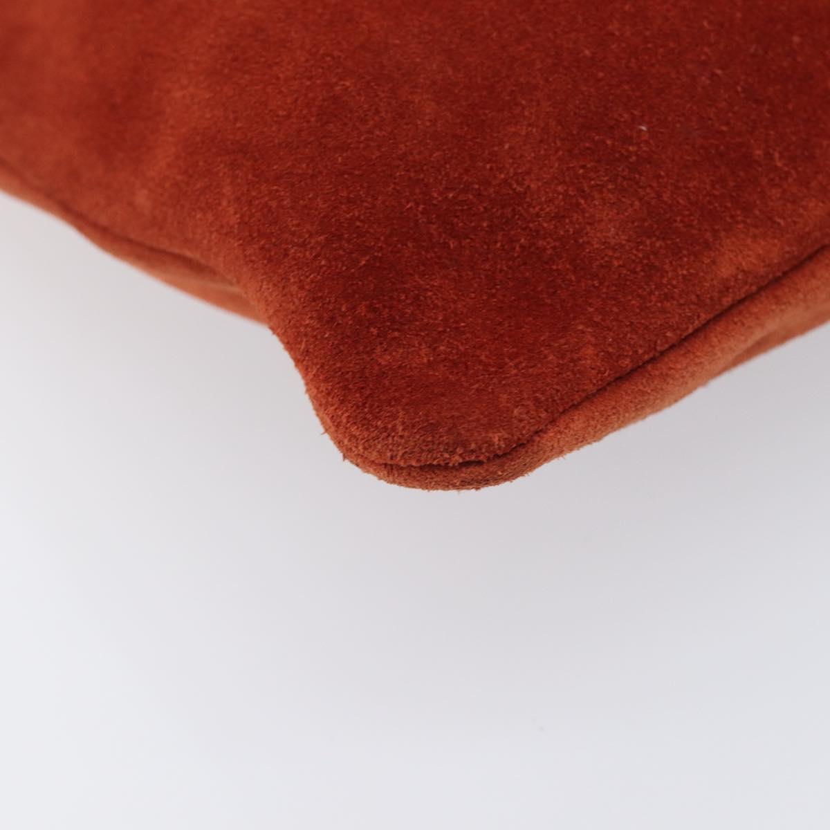 LOEWE Tote Bag Suede Orange Gold Auth 205039A