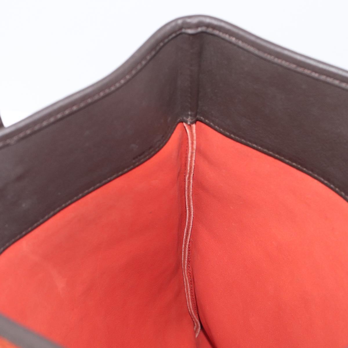 LOEWE Tote Bag Suede Orange Gold Auth 205039A