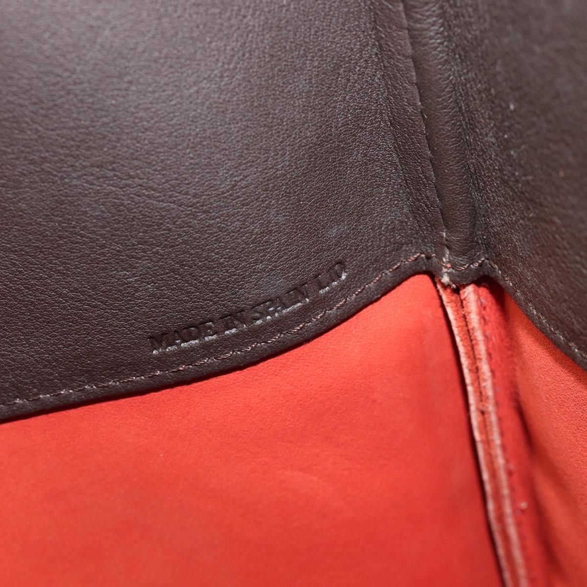 LOEWE Tote Bag Suede Orange Gold Auth 205039A