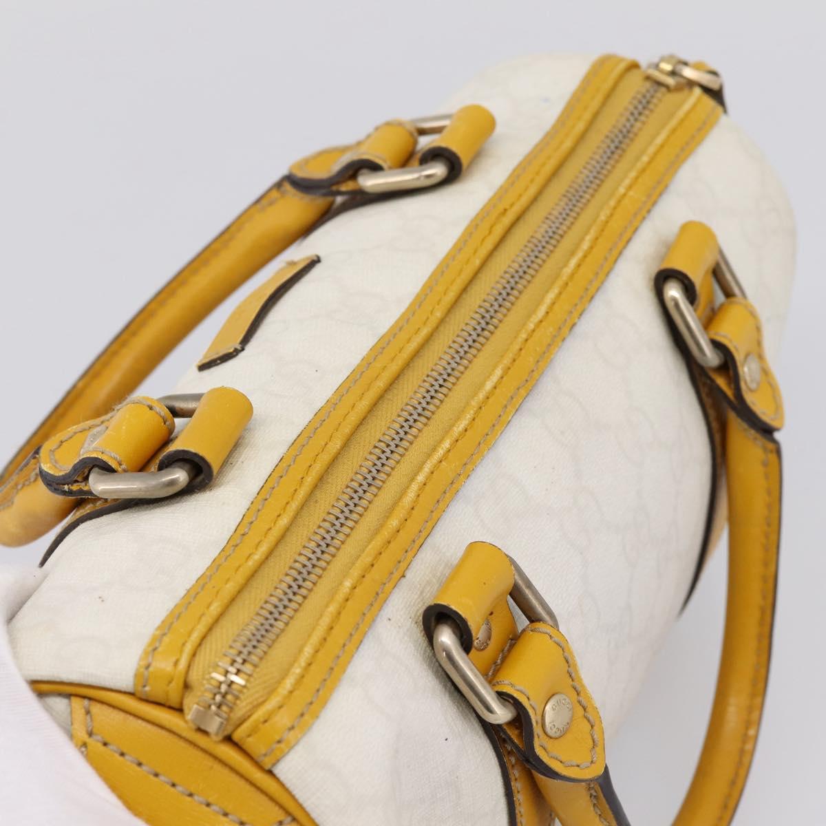 GUCCI GG Supreme Hand Bag PVC White Gold 193604 Auth 205049