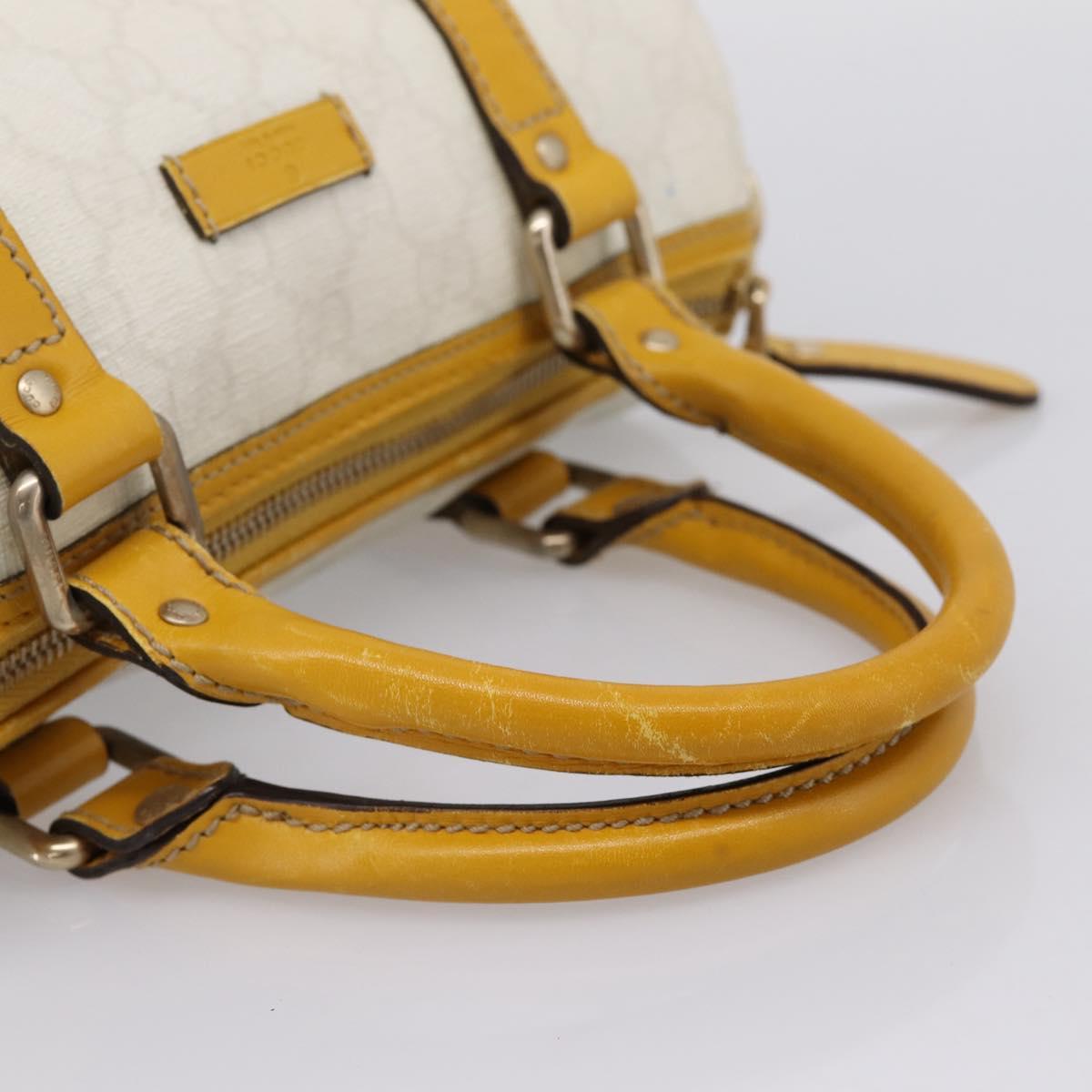 GUCCI GG Supreme Hand Bag PVC White Gold 193604 Auth 205049