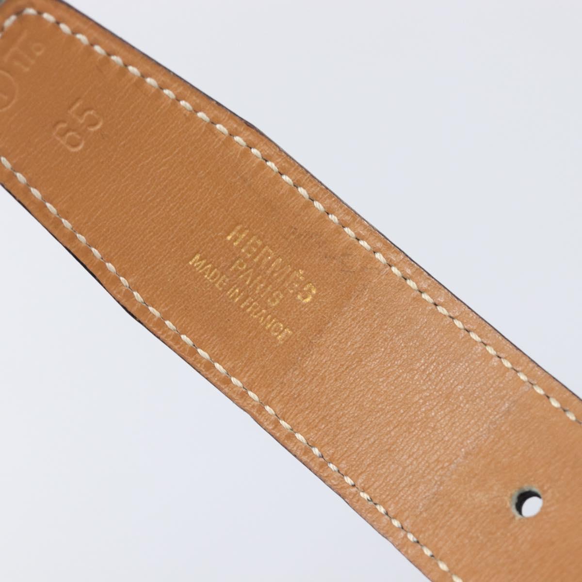 HERMES Chaine d Ancre Belt Leather 30.3"" 65 Gold Black Auth 205053M