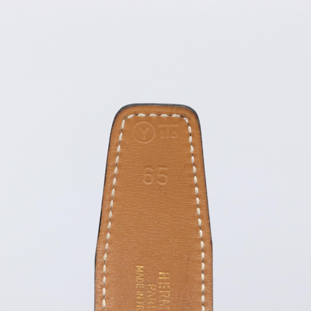 HERMES Chaine d Ancre Belt Leather 30.3"" 65 Gold Black Auth 205053M