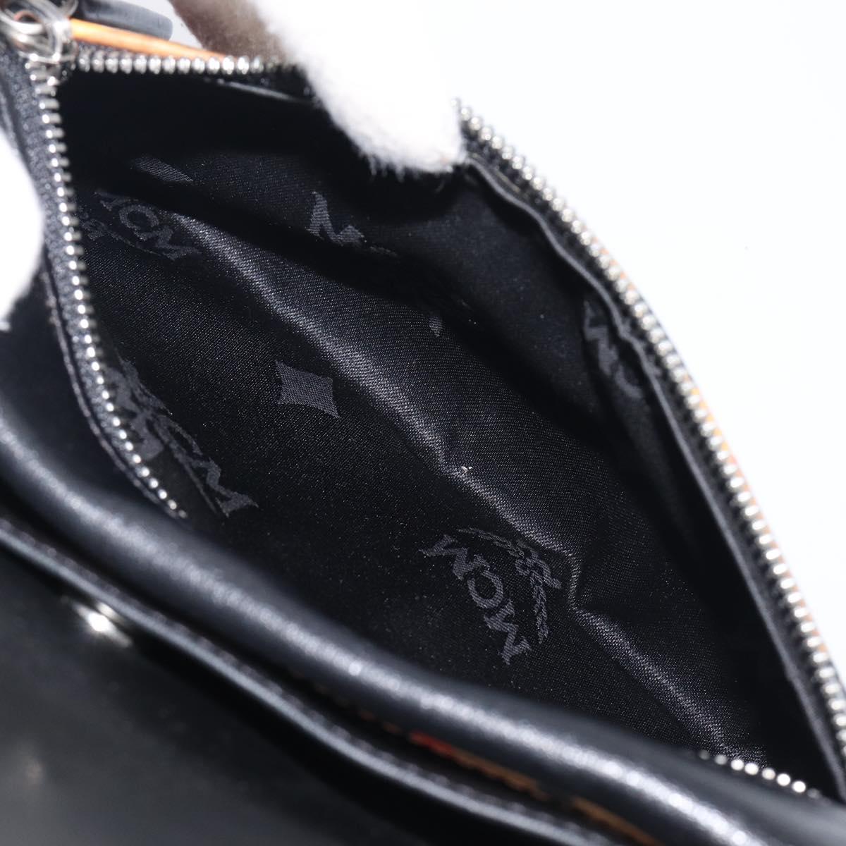 MCM Vicetos Logogram Backpack PVC Black Silver Auth 205055