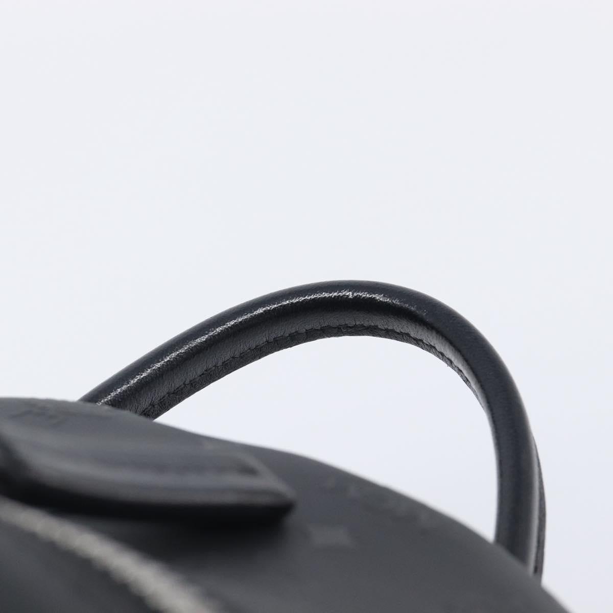 MCM Vicetos Logogram Backpack PVC Black Silver Auth 205055