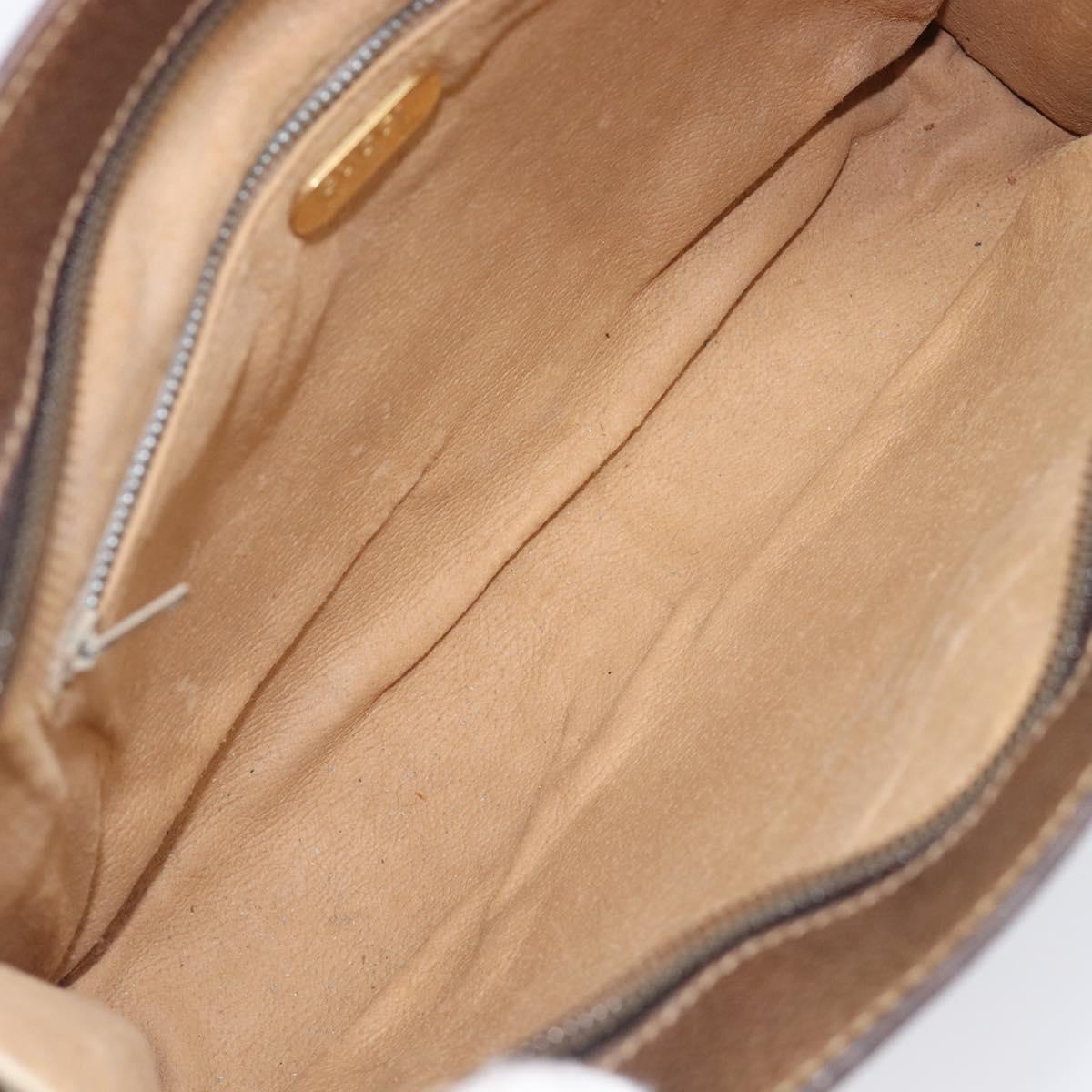 GUCCI GG Plus Supreme Clutch Bag PVC Beige Gold Auth 205064