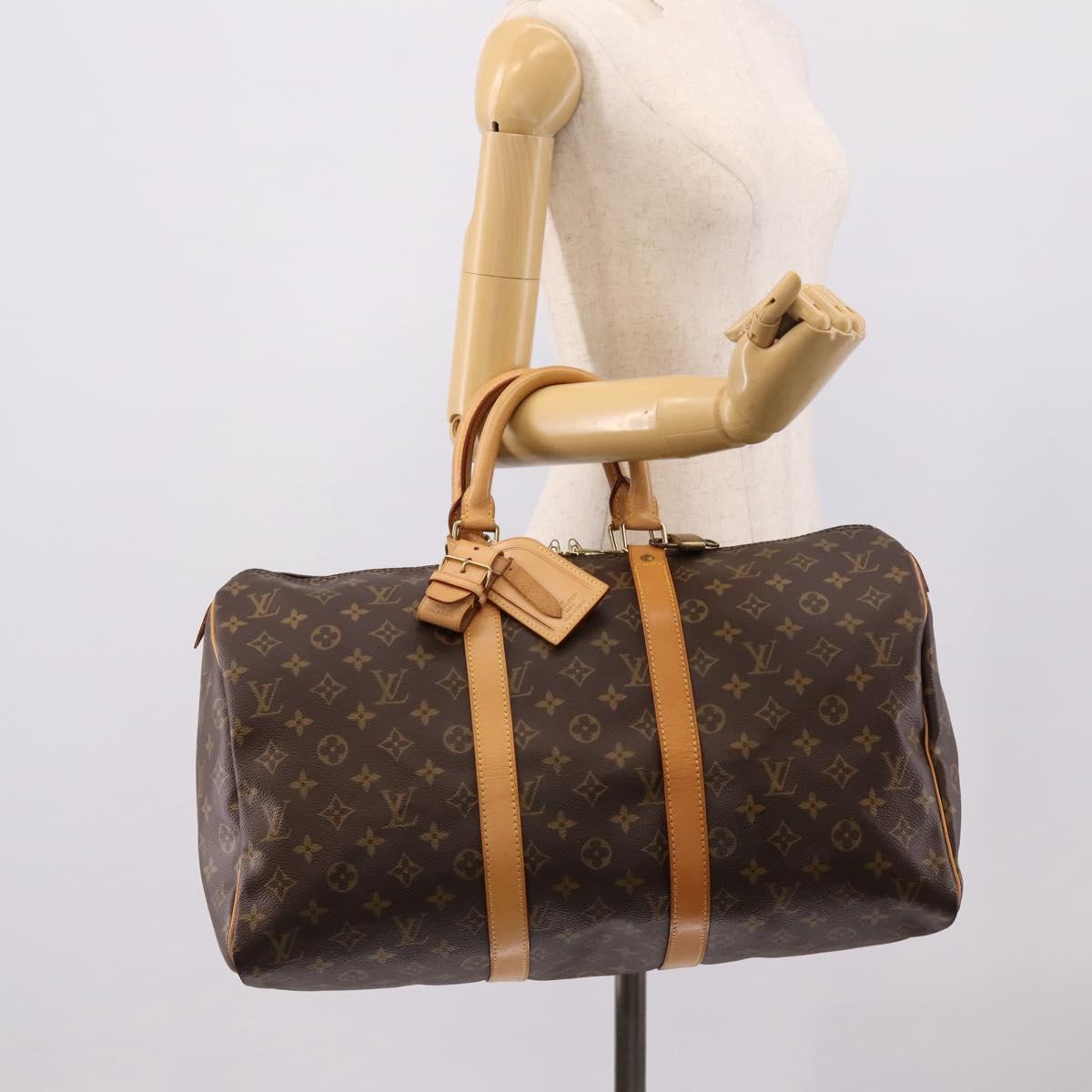LOUIS VUITTON Monogram Keepall 45 Boston Bag M41428 LV Auth 205069SAV