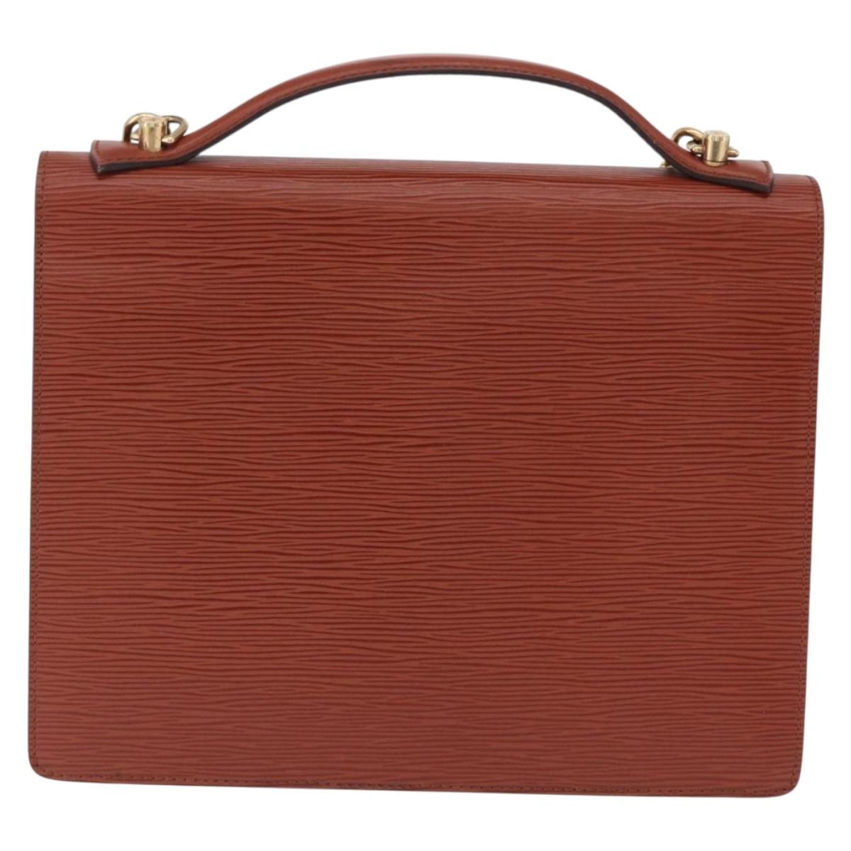 LOUIS VUITTON Epi Monceau 28 Hand Bag Brown M52123 LV Auth 205072V