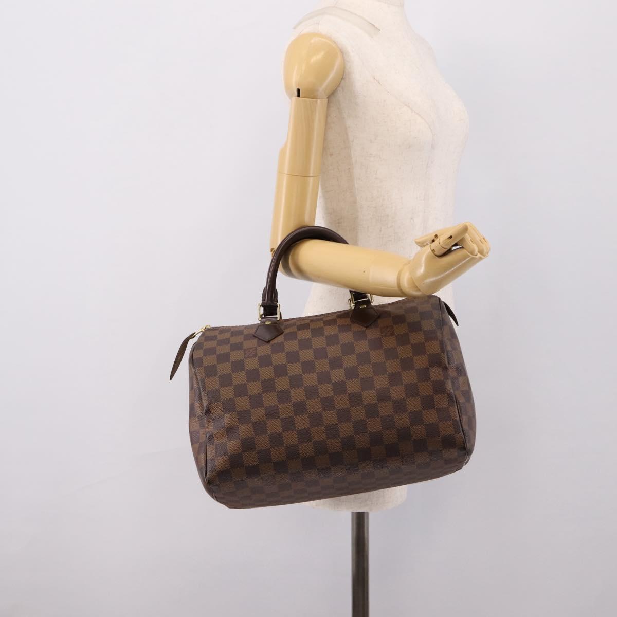 LOUIS VUITTON Damier Ebene Speedy 30 Hand Bag N41364 LV Auth 205075A