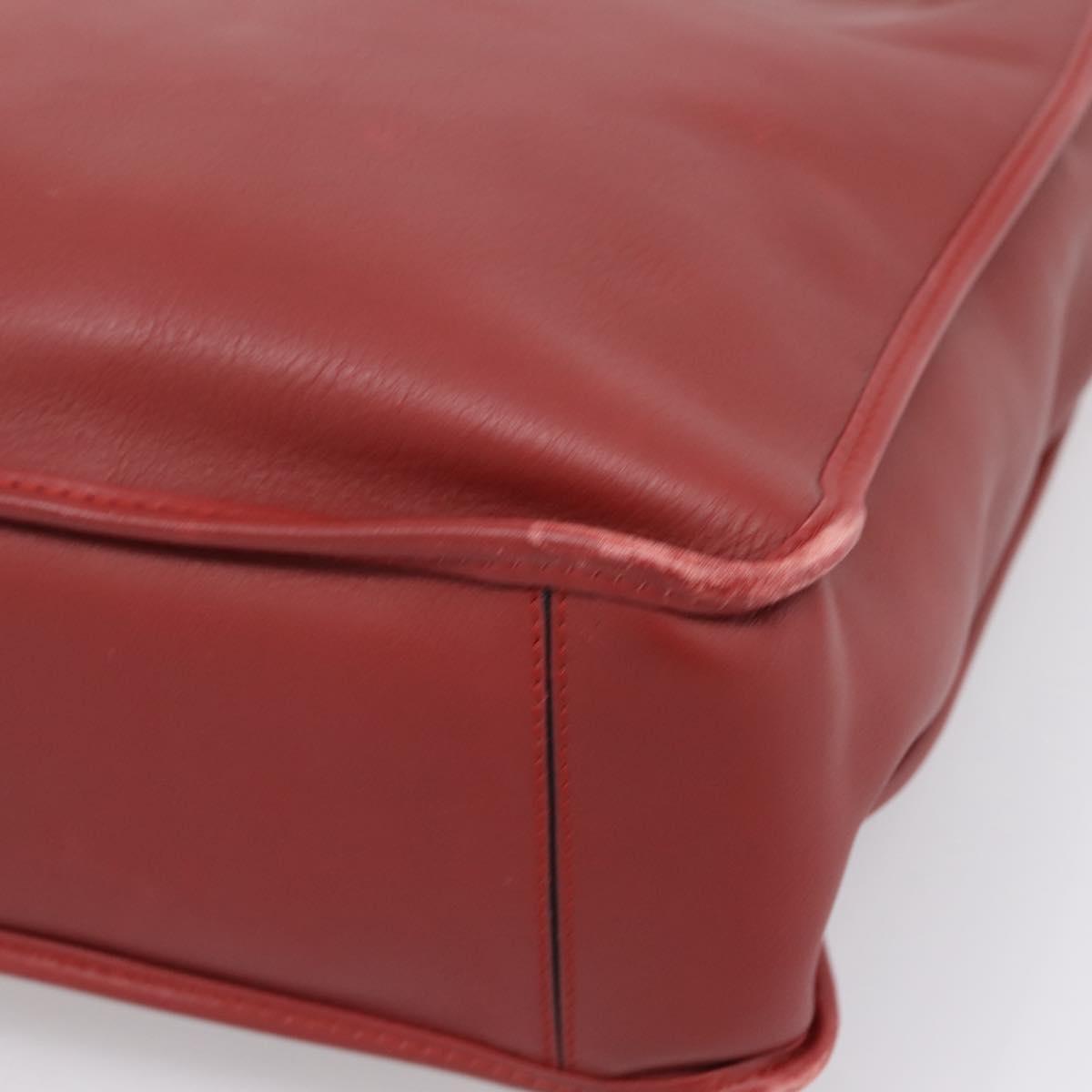 LOEWE Hand Bag Leather 2way Red Silver Auth 205076