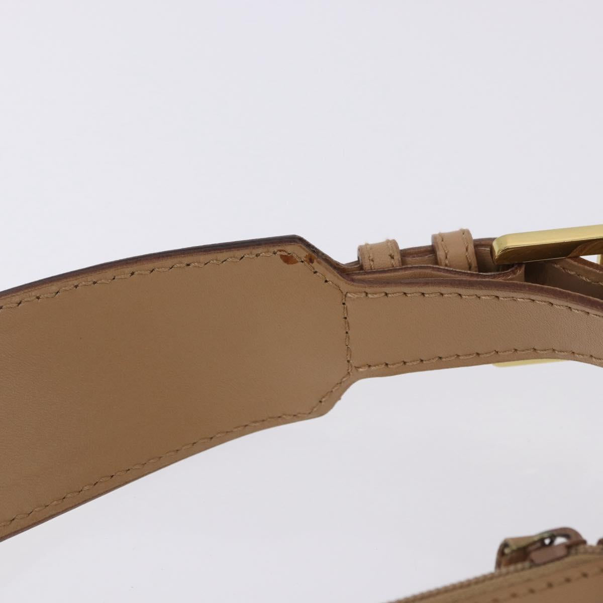 GUCCI Shoulder Bag Leather Beige Gold 92706 Auth 205079