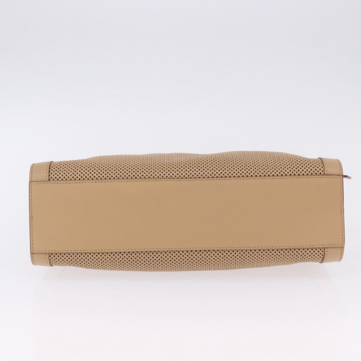 GUCCI Shoulder Bag Leather Beige Gold 92706 Auth 205079