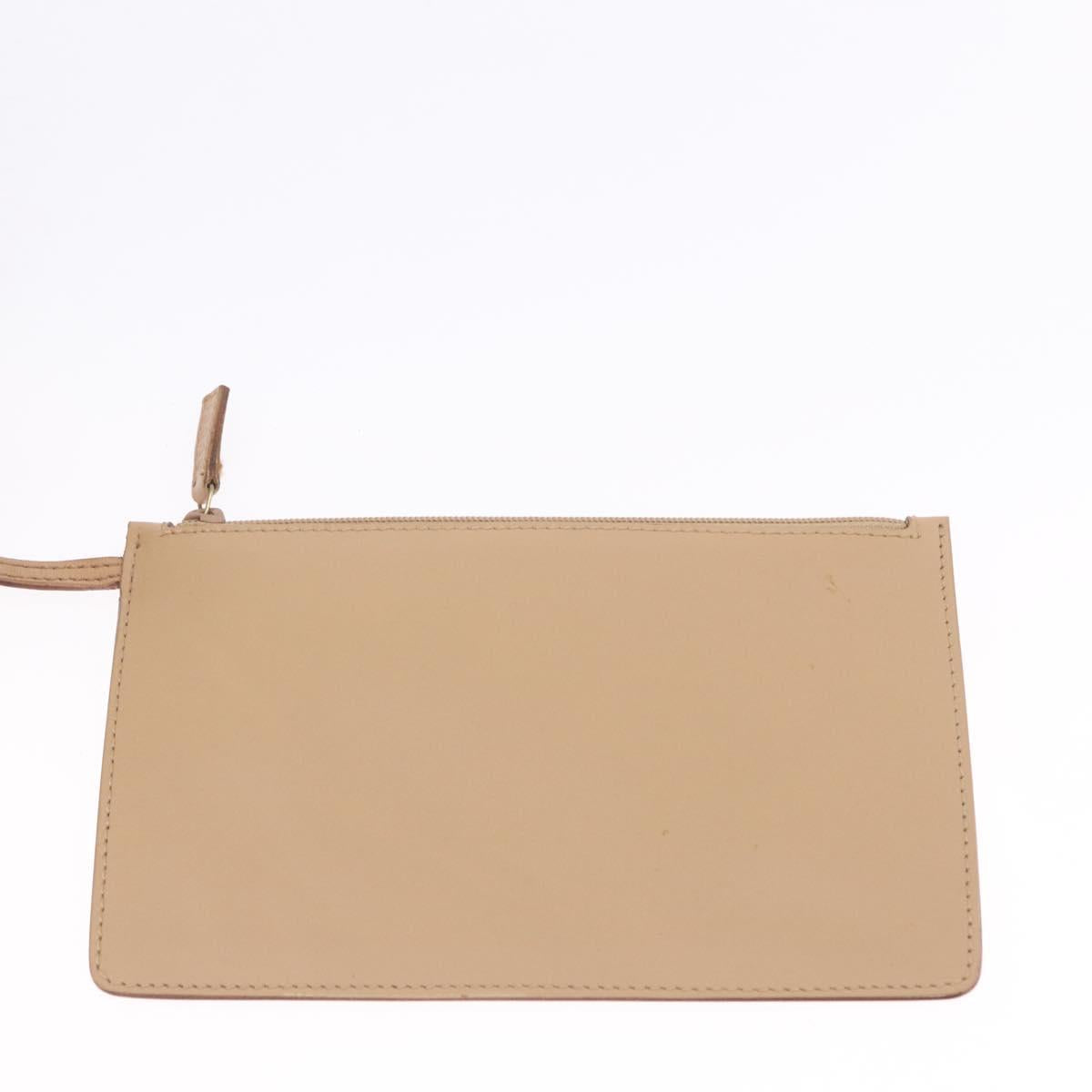 GUCCI Shoulder Bag Leather Beige Gold 92706 Auth 205079