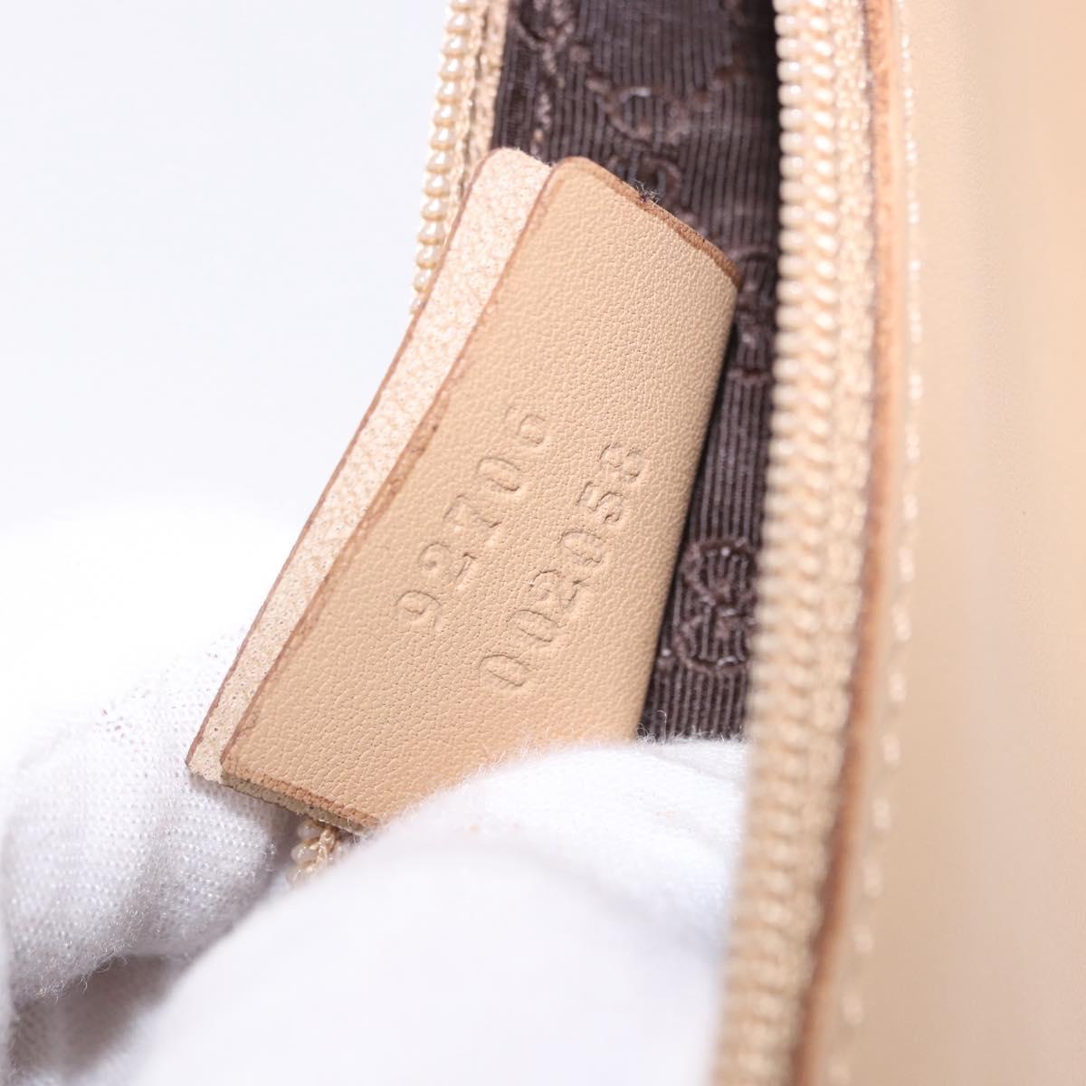 GUCCI Shoulder Bag Leather Beige Gold 92706 Auth 205079