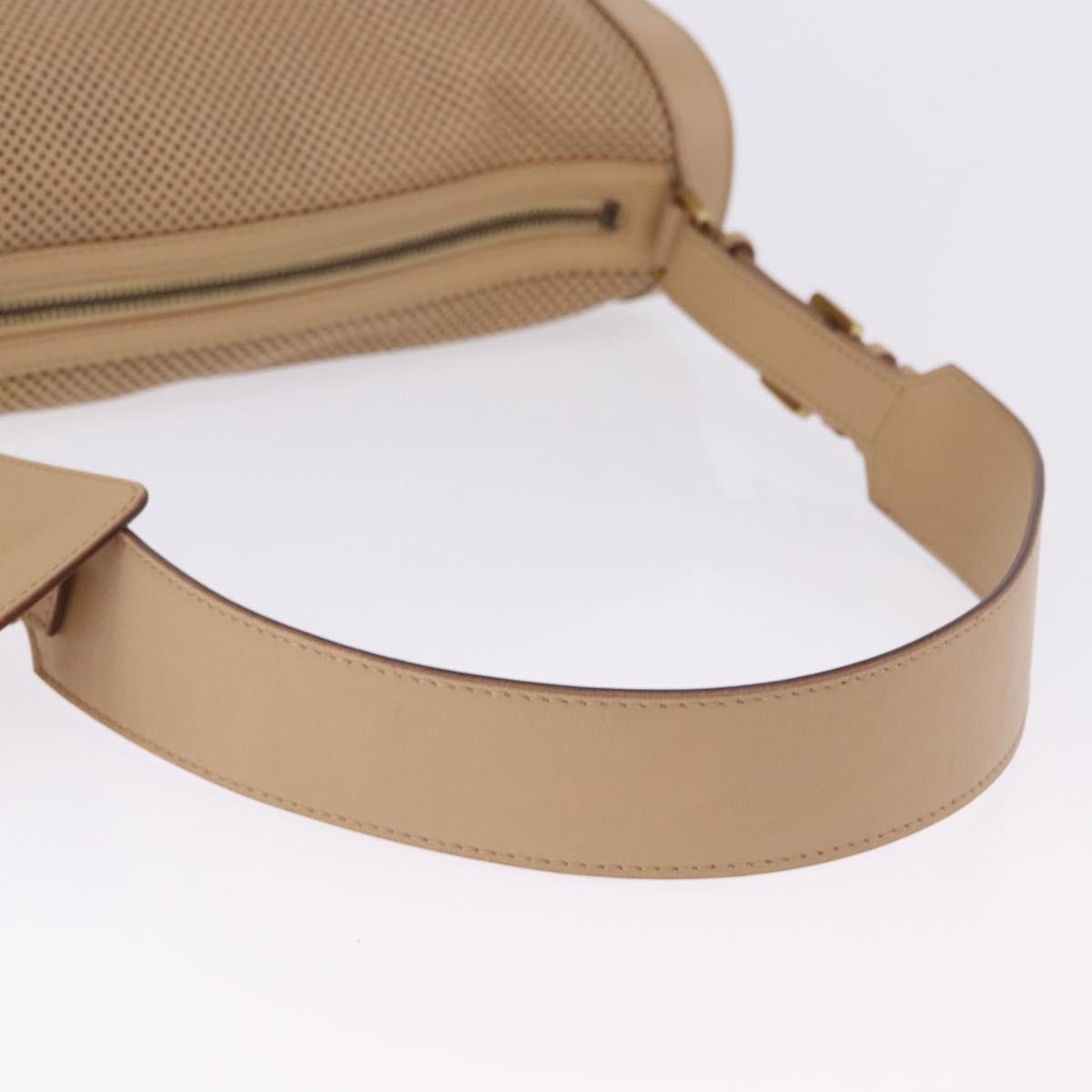 GUCCI Shoulder Bag Leather Beige Gold 92706 Auth 205079
