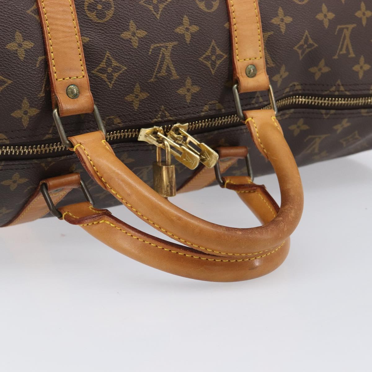 LOUIS VUITTON Monogram Keepall 55 Boston Bag M41424 LV Auth 205084V