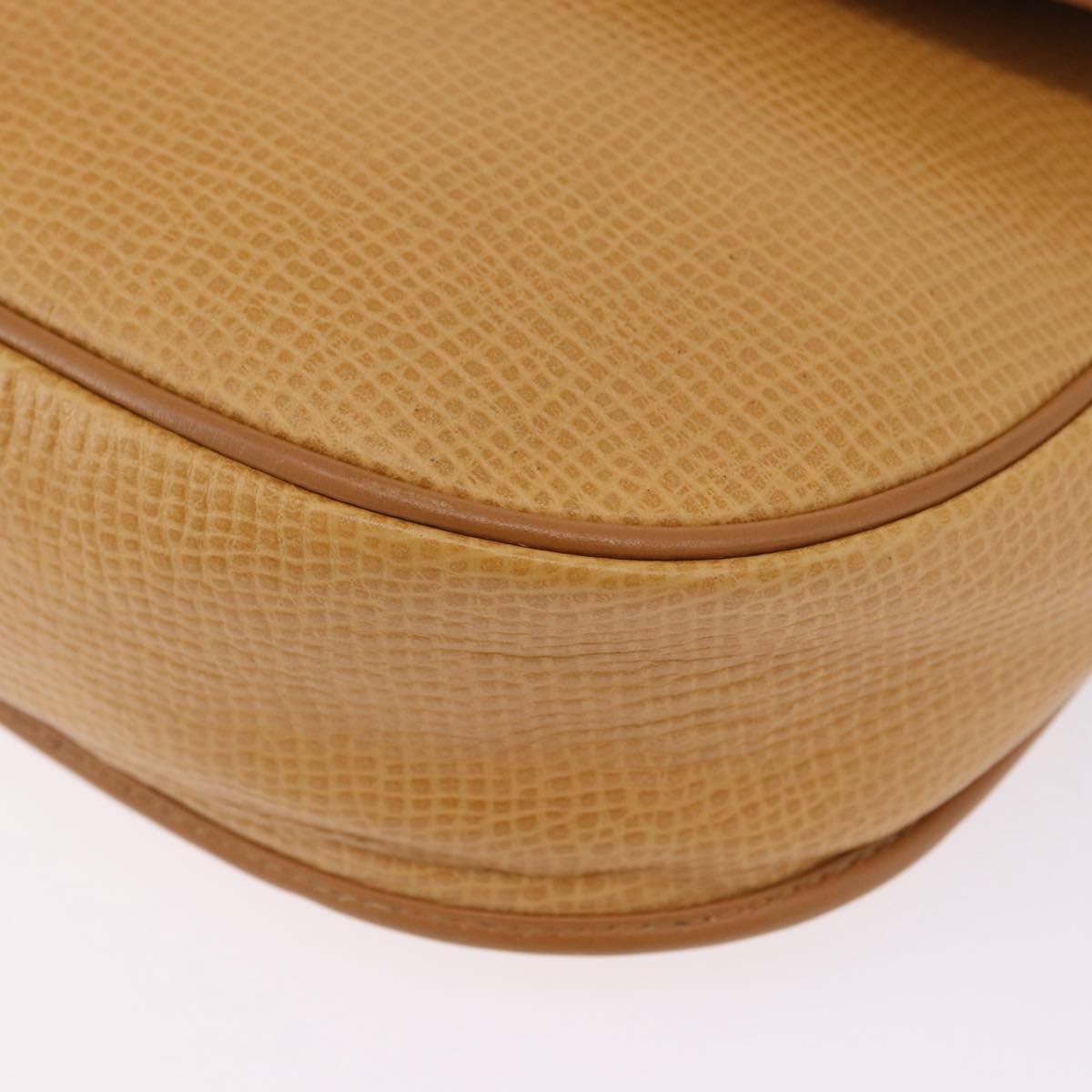 Christian Dior Shoulder Bag Leather Beige Gold Auth 205085