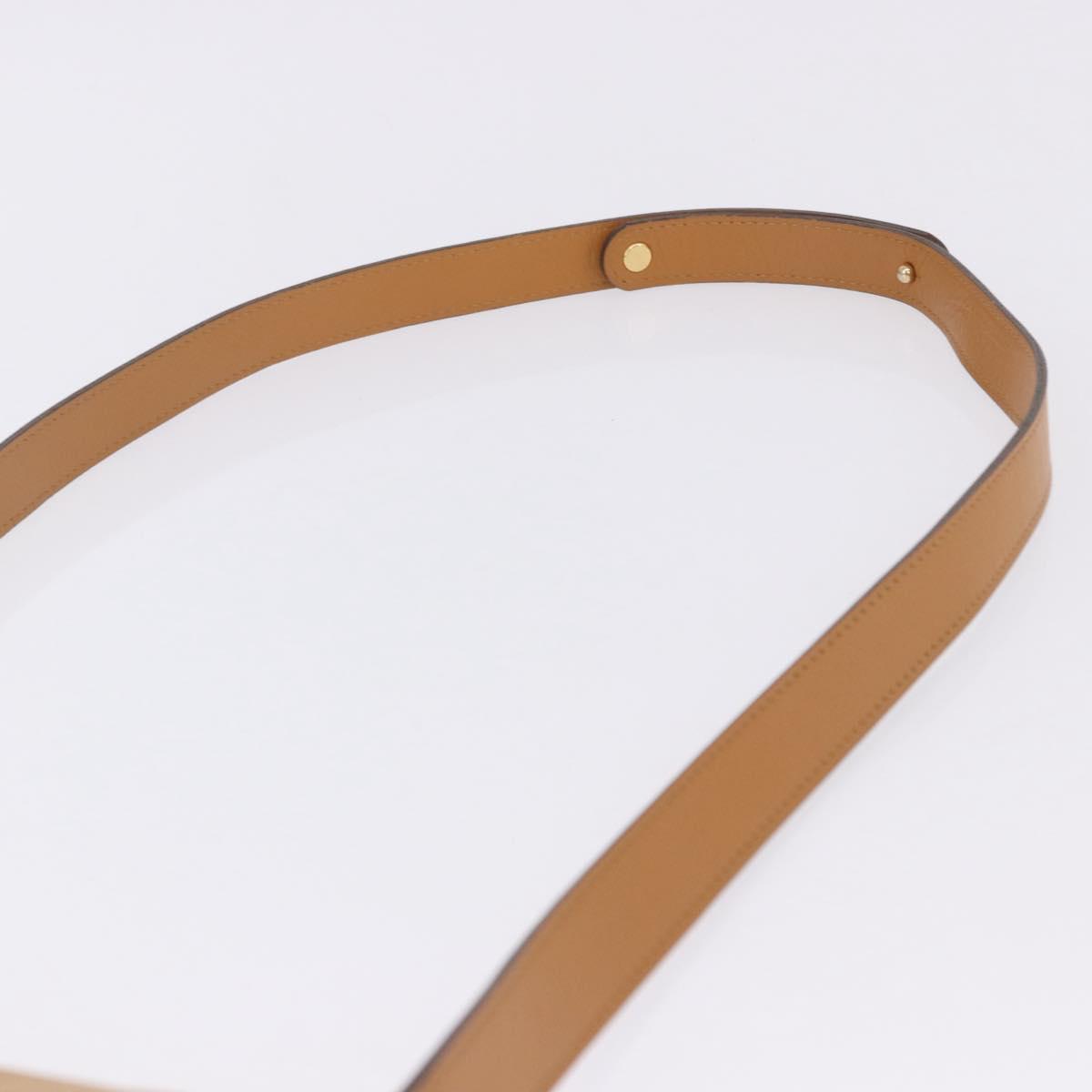 Christian Dior Shoulder Bag Leather Beige Gold Auth 205085
