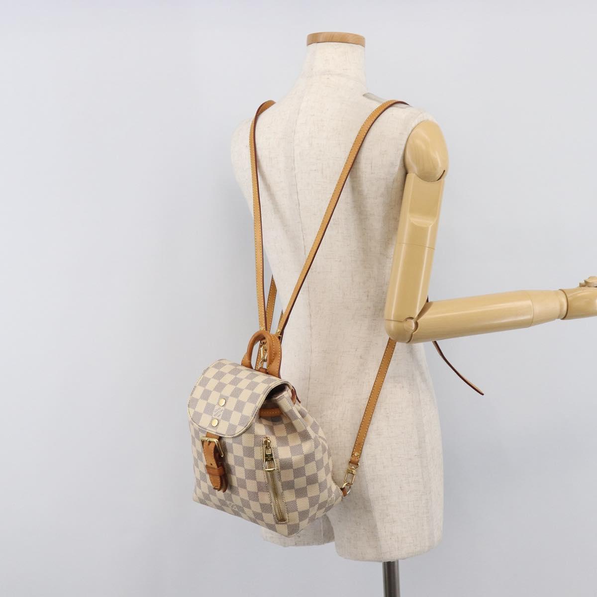 LOUIS VUITTON Damier Azur Speron BB Backpack N44026 LV Auth 205089